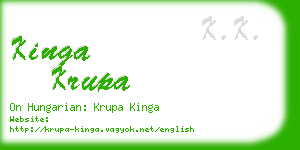 kinga krupa business card